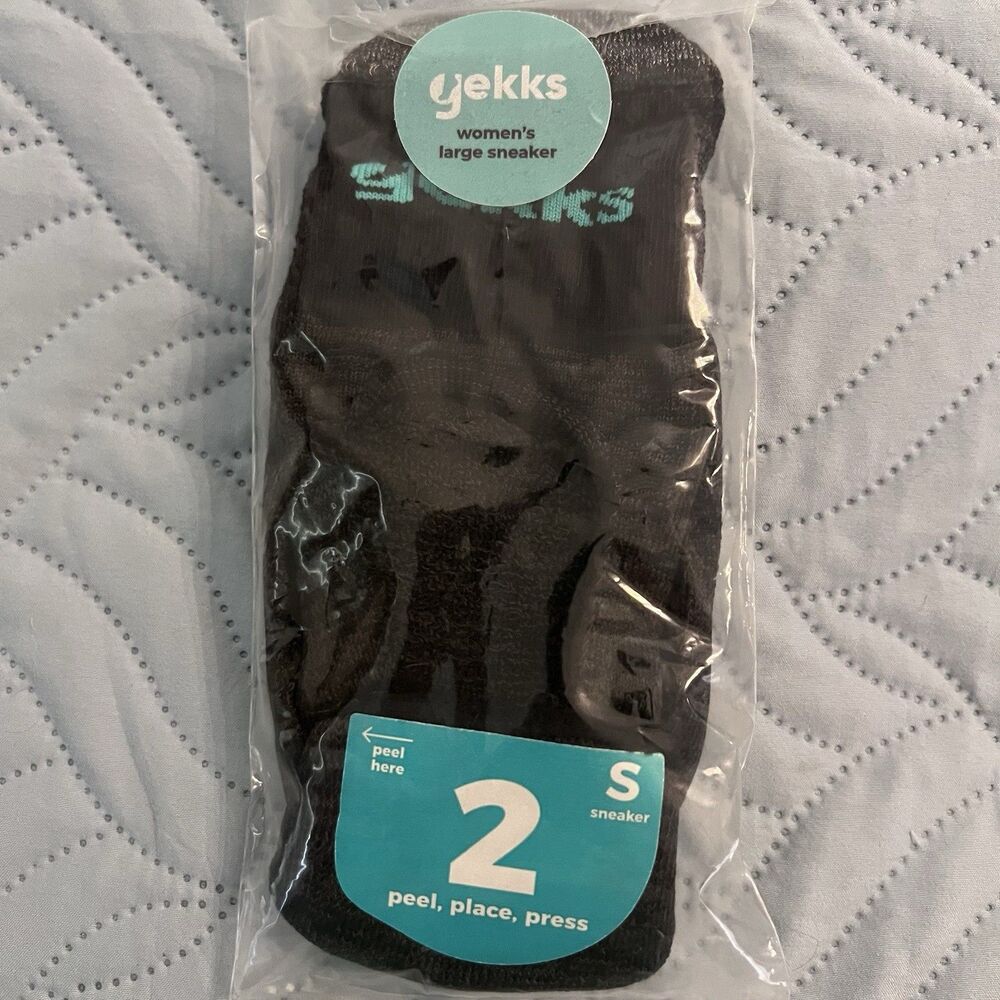 Gekks Women’s No-Show Heel Liners Socks L Black Large Sneaker New